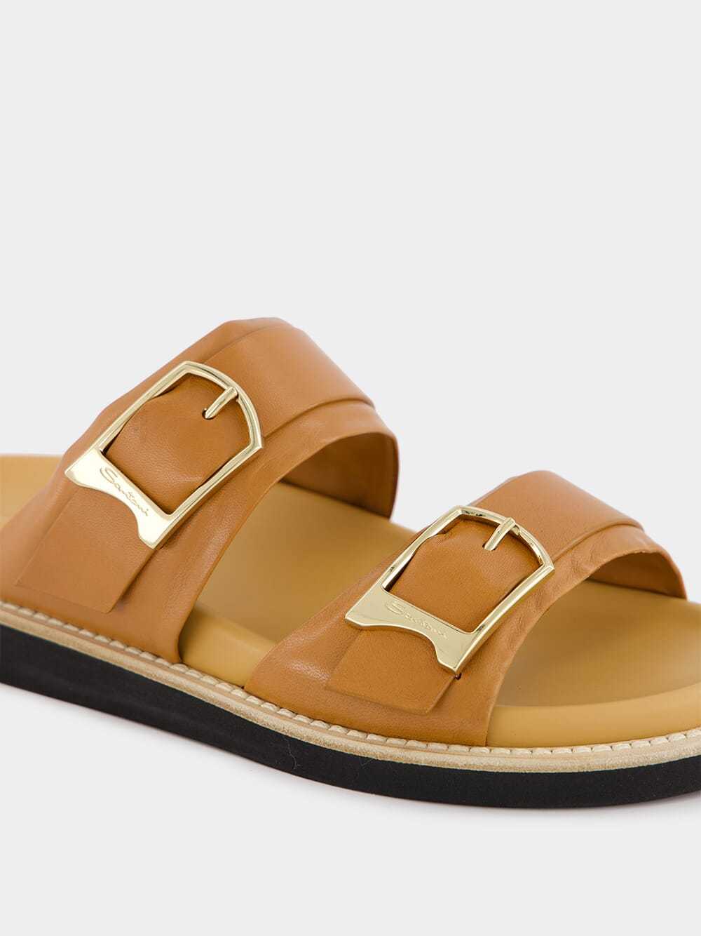 Shop Santoni Double-buckle Sandals In Multicolor