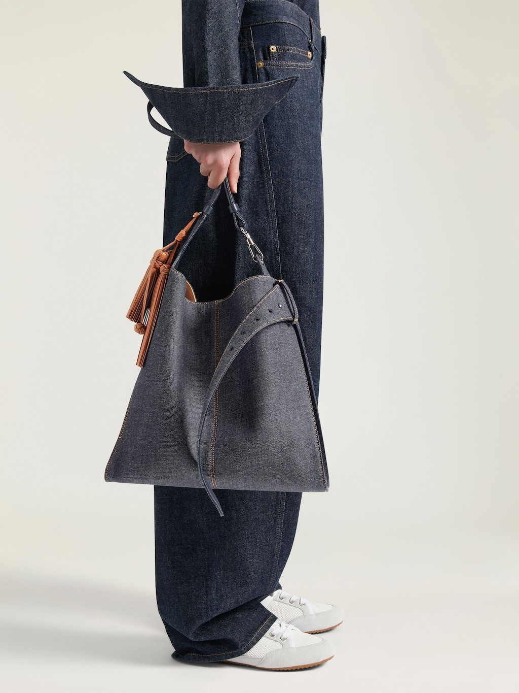 Givenchy Medium Belted Hobo Bag In Denim In Purple