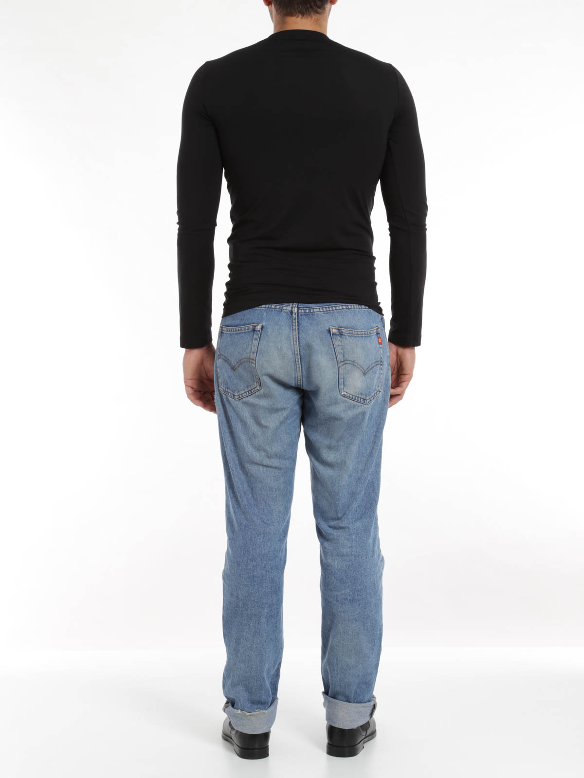 ARMANI JEANS ROUND COLLAR AND LONG-SLEEVED T-SHIRT