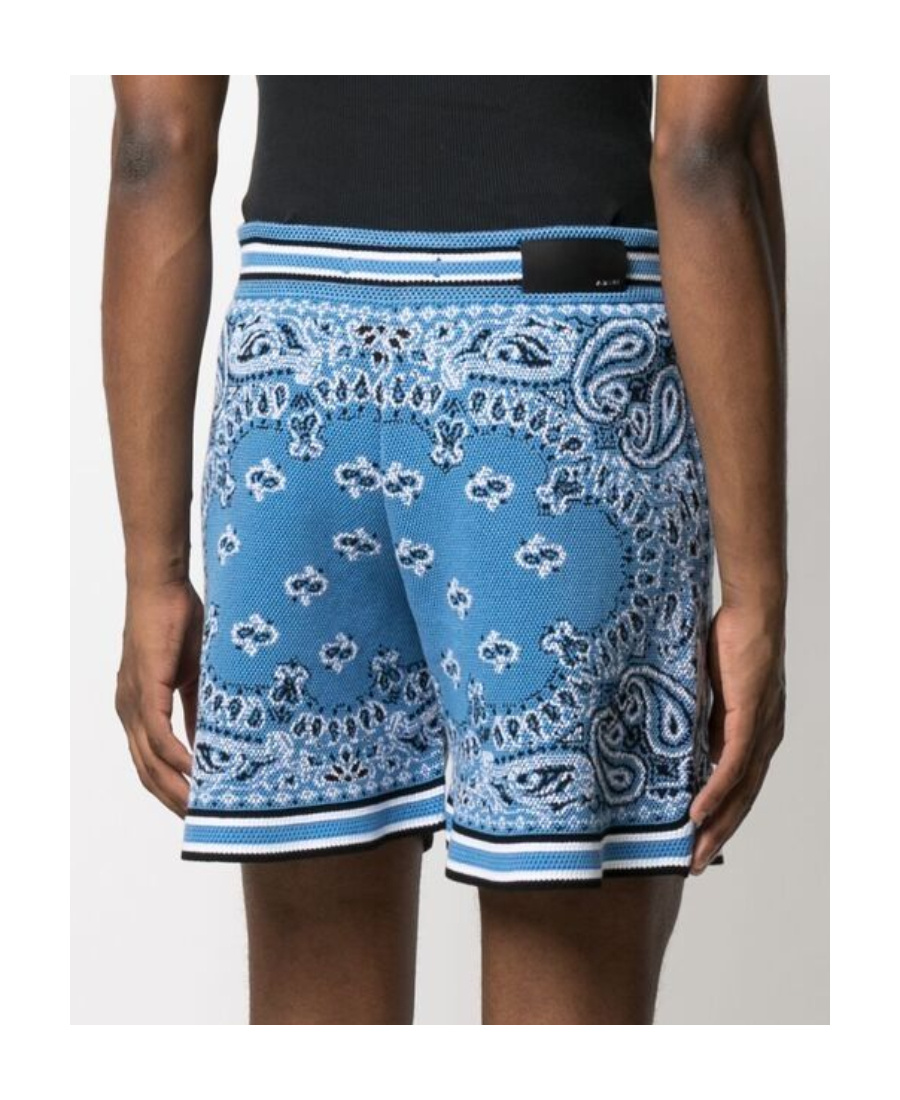 Amiri Bandana Basketball Track Shorts In Blue