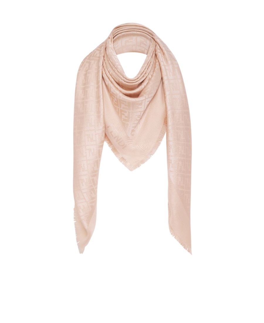 Fendi Monogram-pattern Print Scarf In Pink
