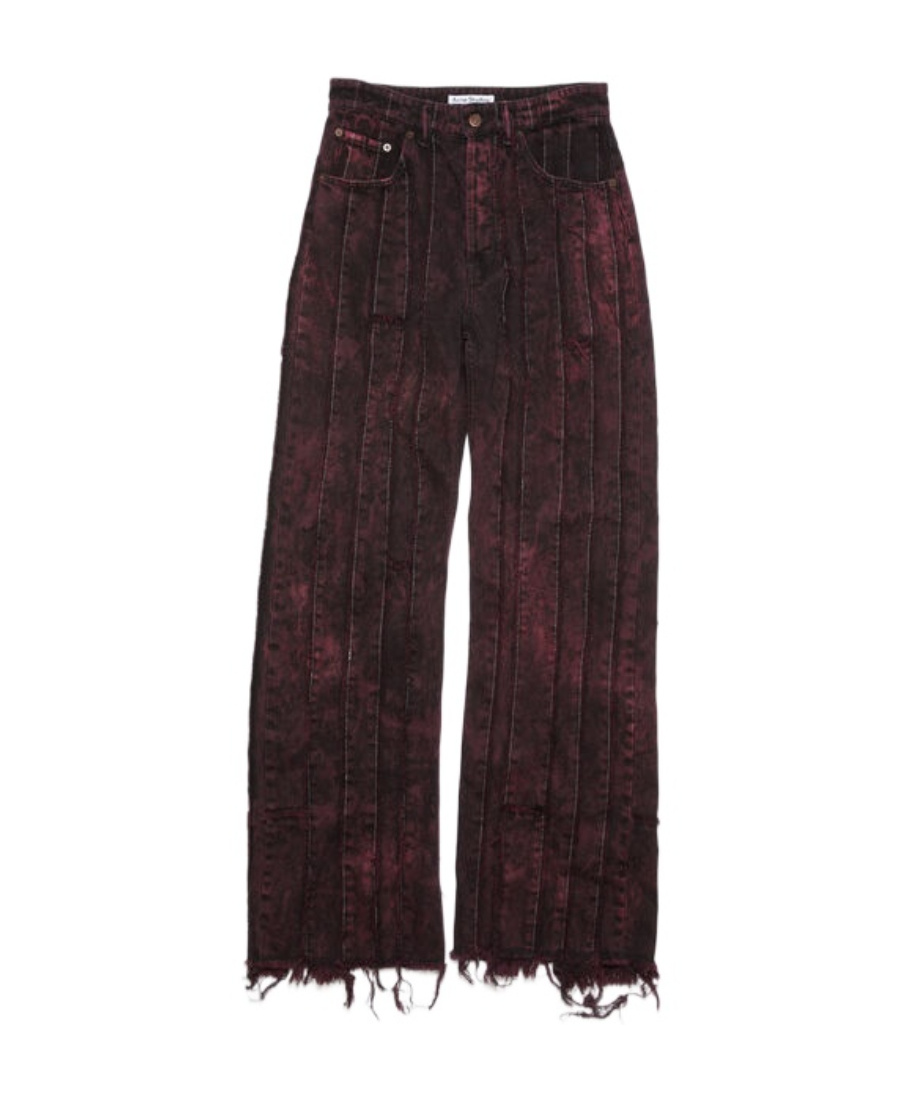 Acne Studios Stitched Striped Denim Trousers In Black