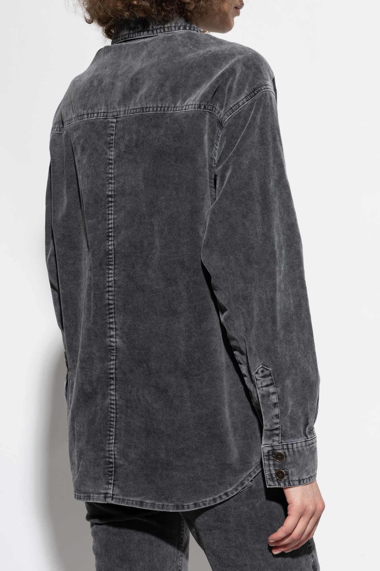 Isabel Marant Étoile Patch-pocket Corduroy Shirt In Gray