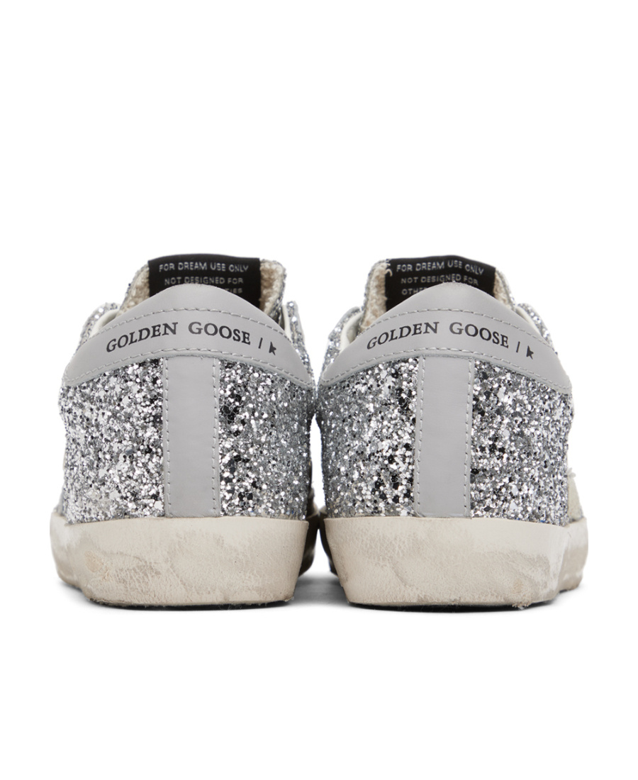 Golden Goose Ssense Exclusive Silver Super-star Sneakers In Gray