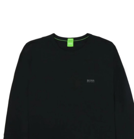 Hugo Boss Round Collar And Long-sleeved T-shirt In Black
