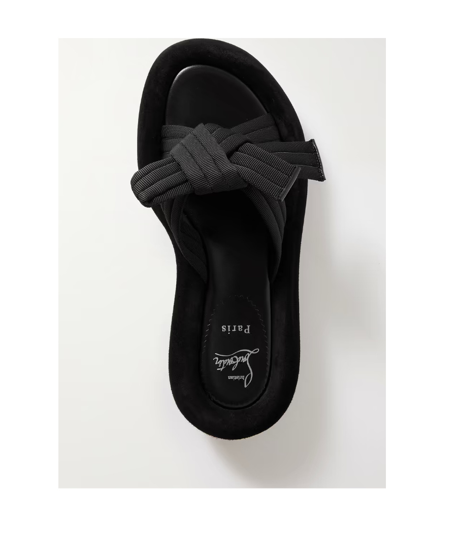 Christian Louboutin Matriciasummer Satin Thick-soled Slippers In Black