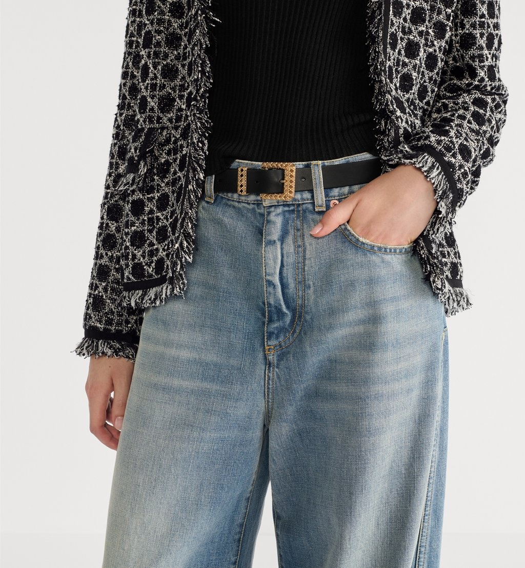 Dior Cannage Belt In Black