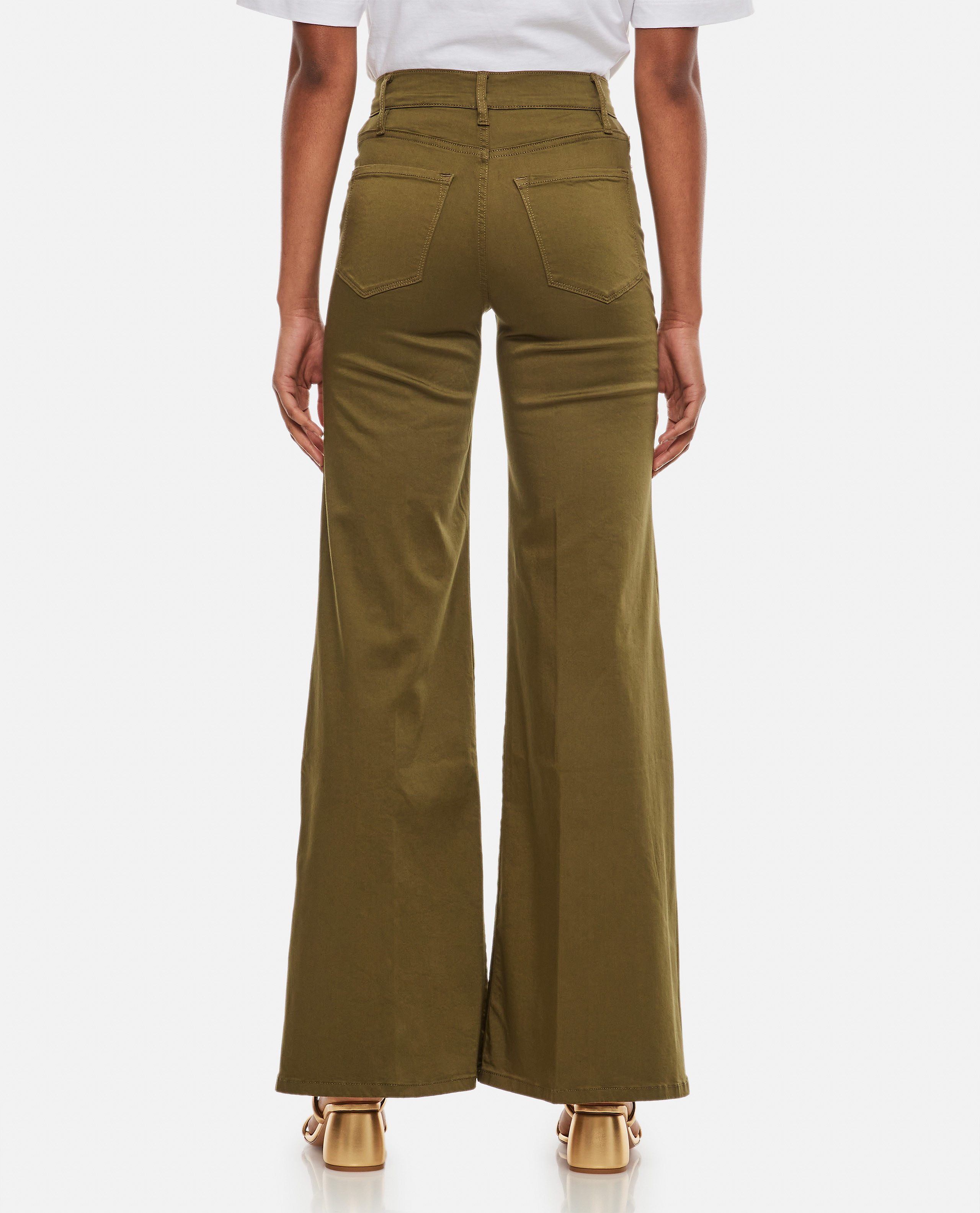 Shop Frame Le Pixie Palazzo Wide-leg Jeans In Green