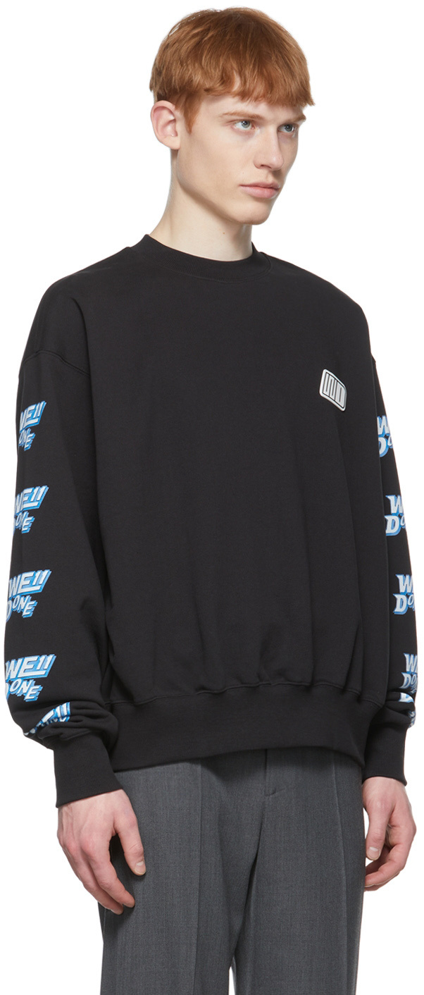 We11 Done We11done Black Cotton Oversize Sweatshirt In Black