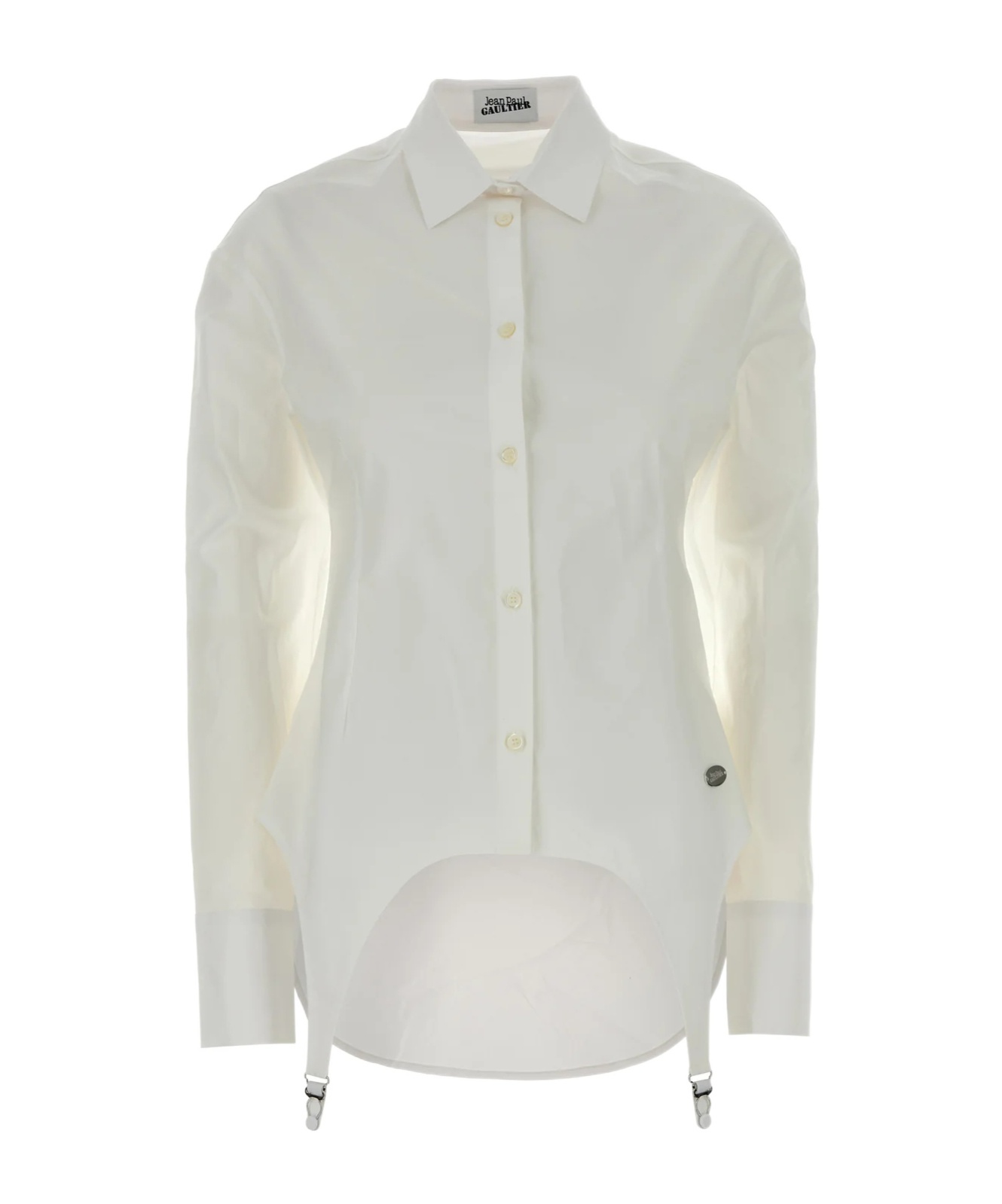 Jean Paul Gaultier White Stretch Poplin Shirt In White
