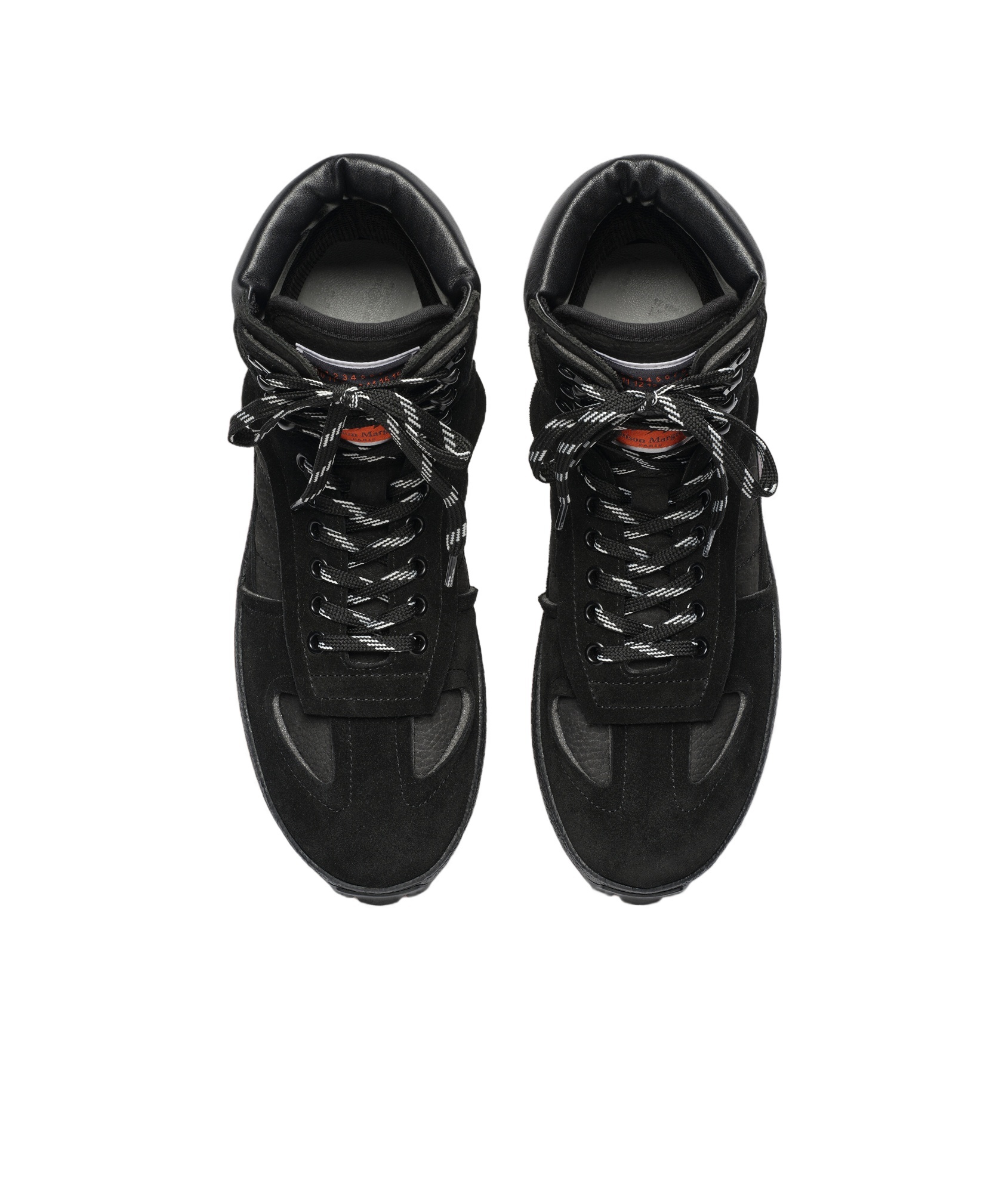 Maison Margiela Mm22 Leather Climber High-top Sneakers With Suede Trims In Black