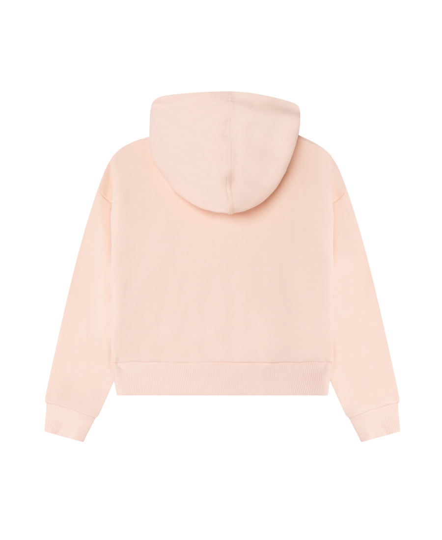 Chloé Logo-stripe Lace-detail Hoodie In Nude