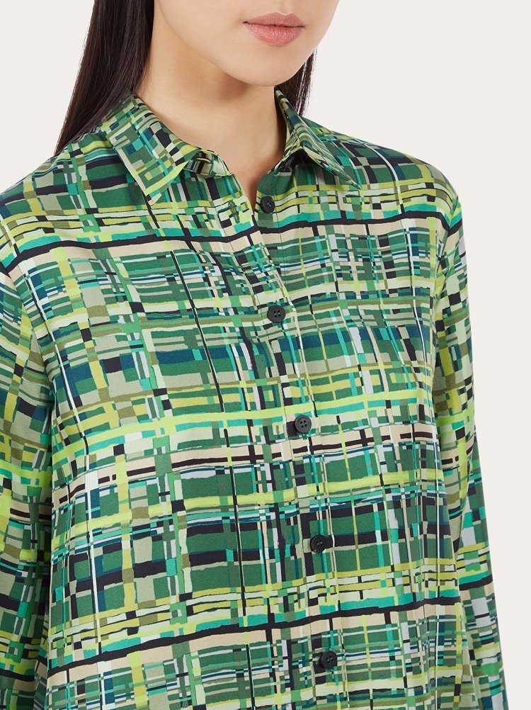 Ferragamo Long-sleeved Shirt In Green