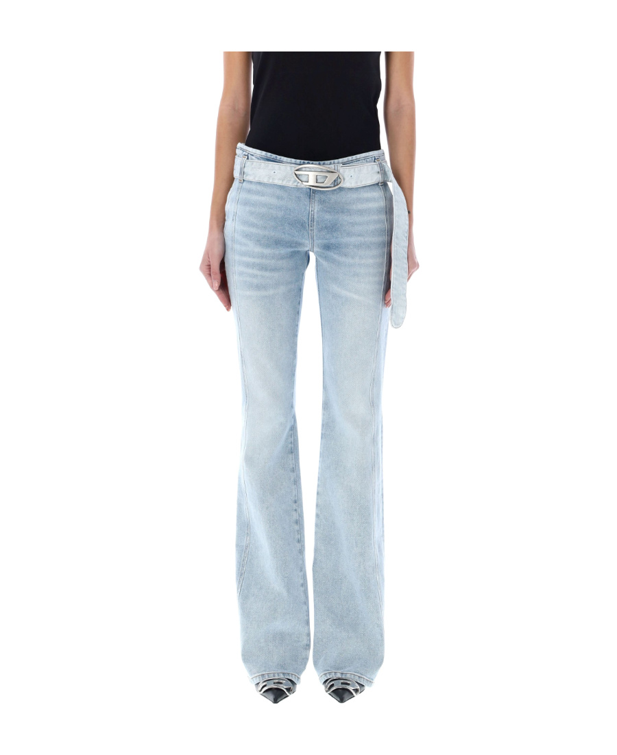 Diesel D-ebbey Belted Flared Jeans In Gray
