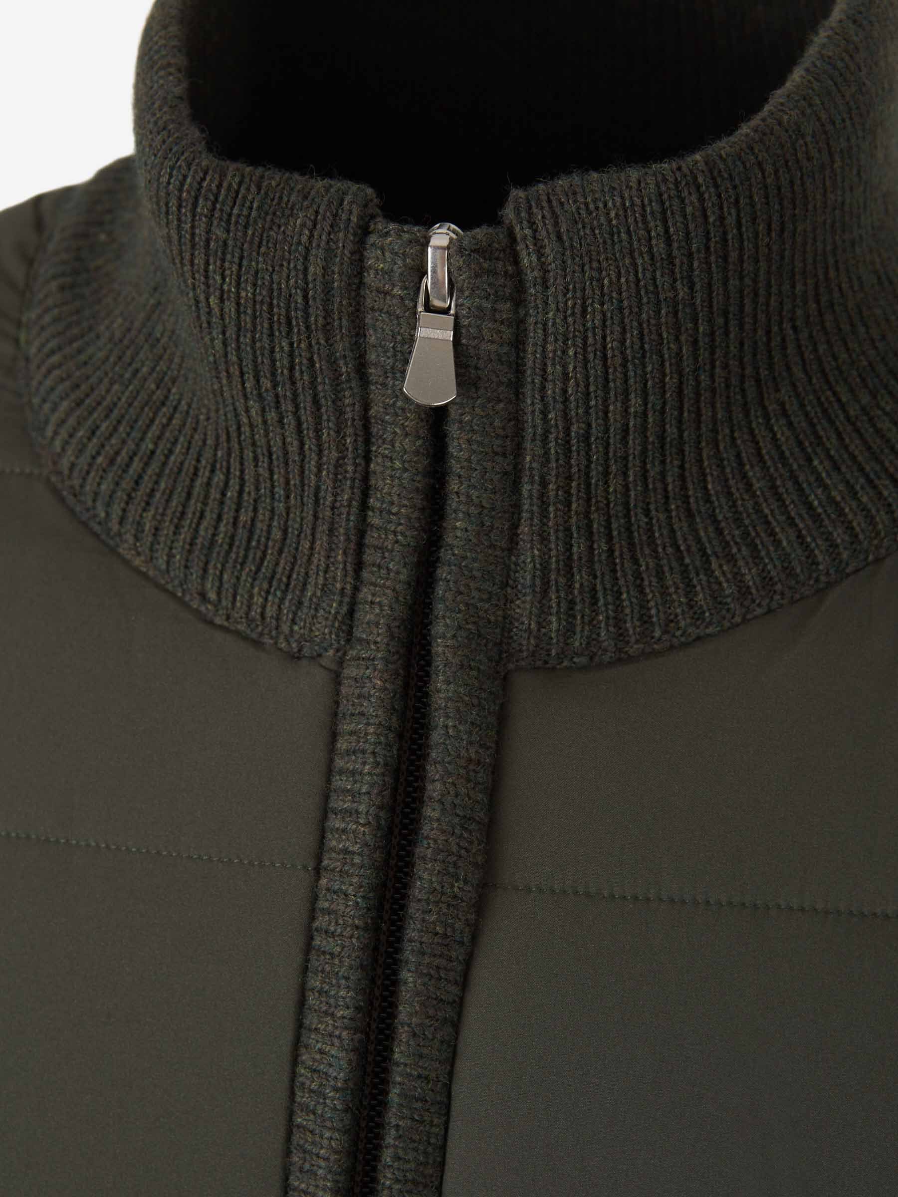 Gran Sasso Quilted Panel Cardigan In Black