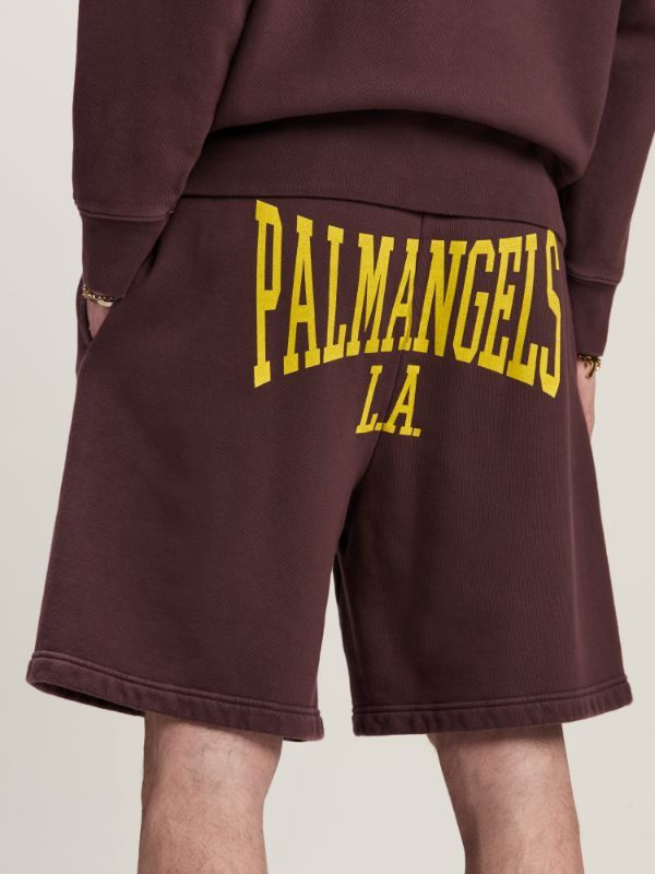 Palm Angels Logo-print Cotton Track Shorts In Red