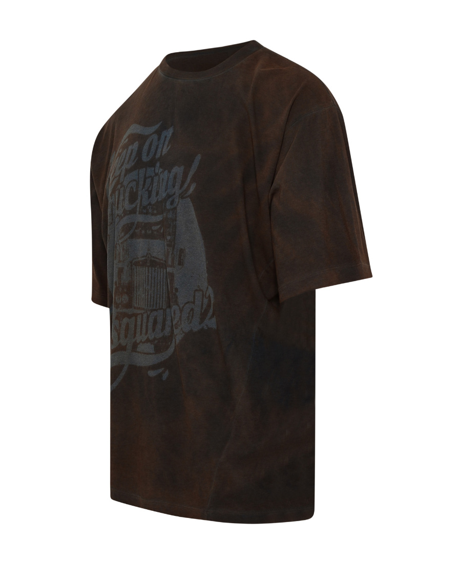 Dsquared2 Graphic-print Cotton T-shirt In Black