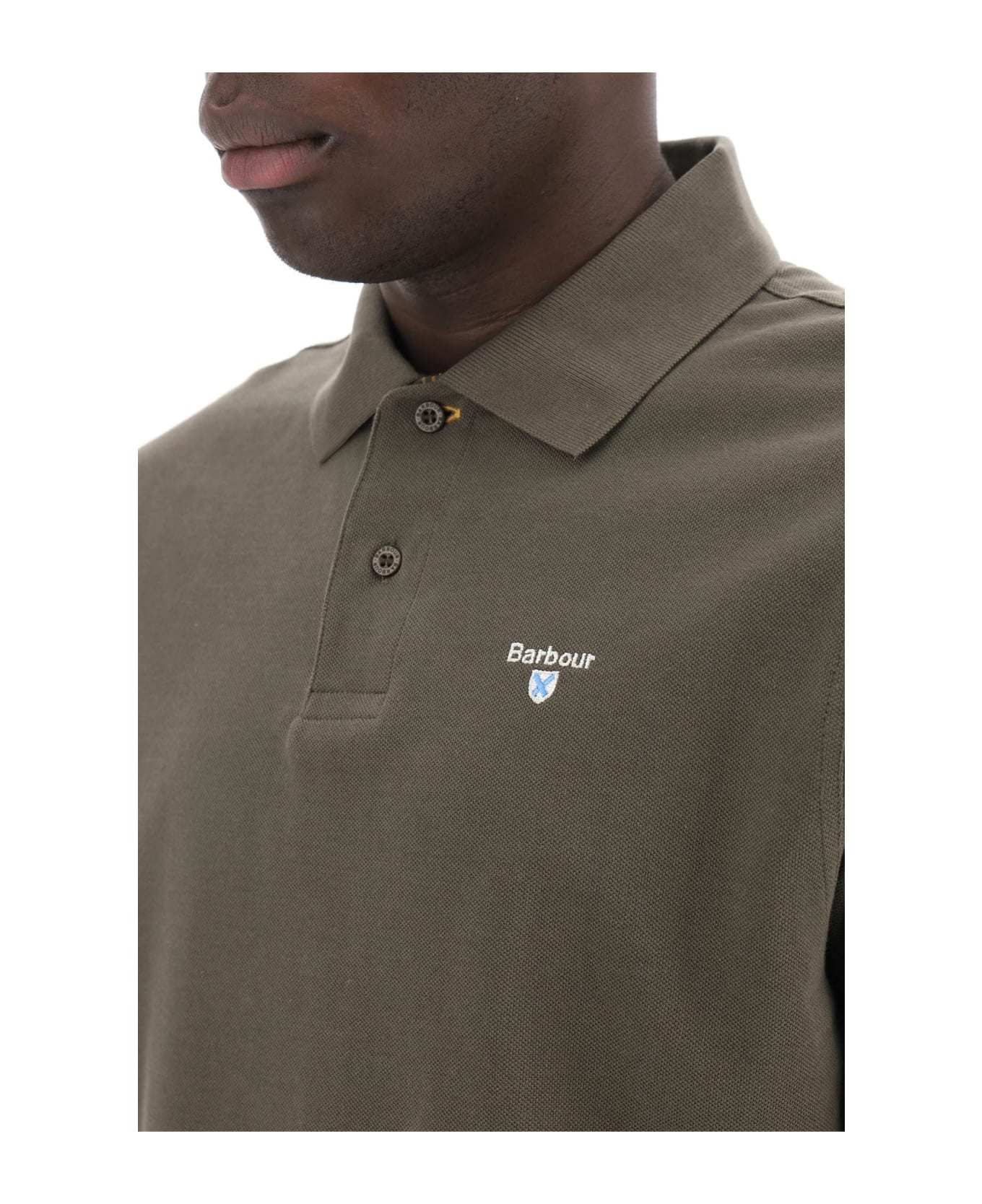 Barbour Embroidered Logo Polo Sports In Green