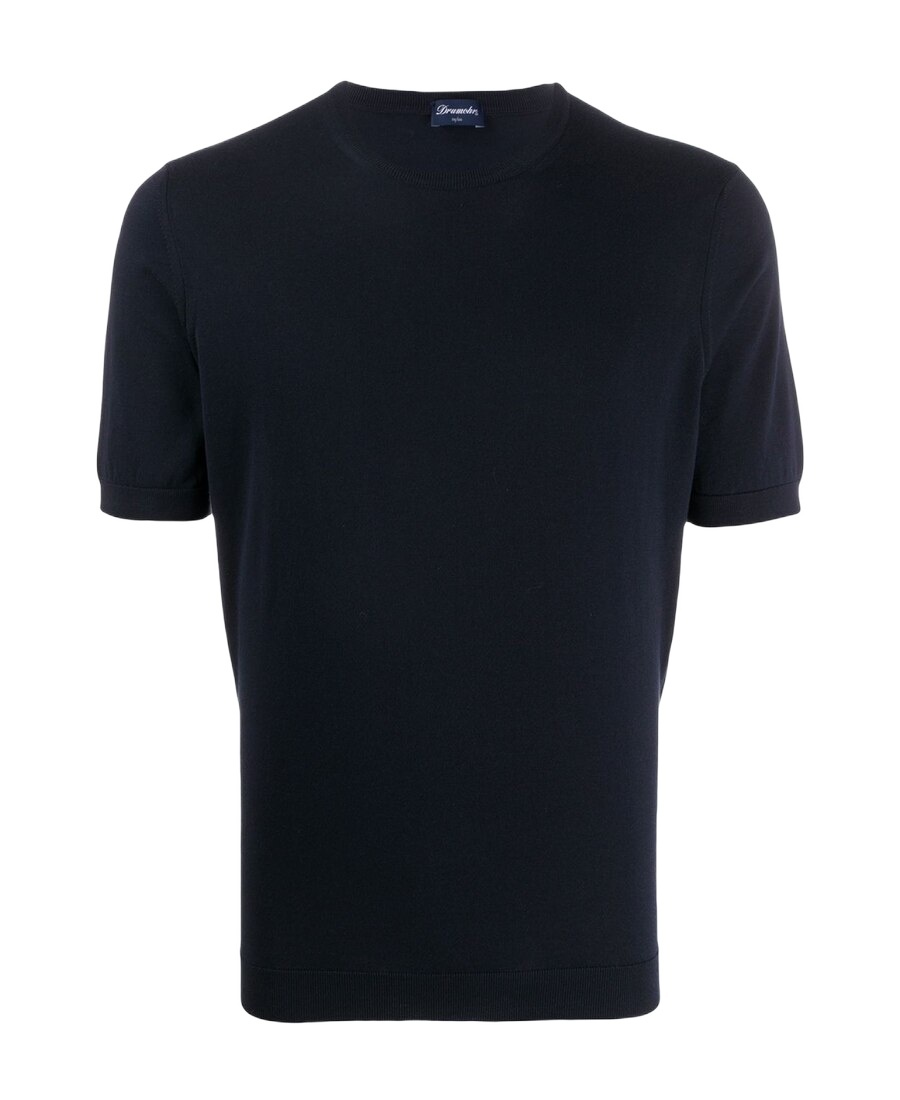 Drumohr Short Sleeves Turtle Neck T-shirt Clothing In Black