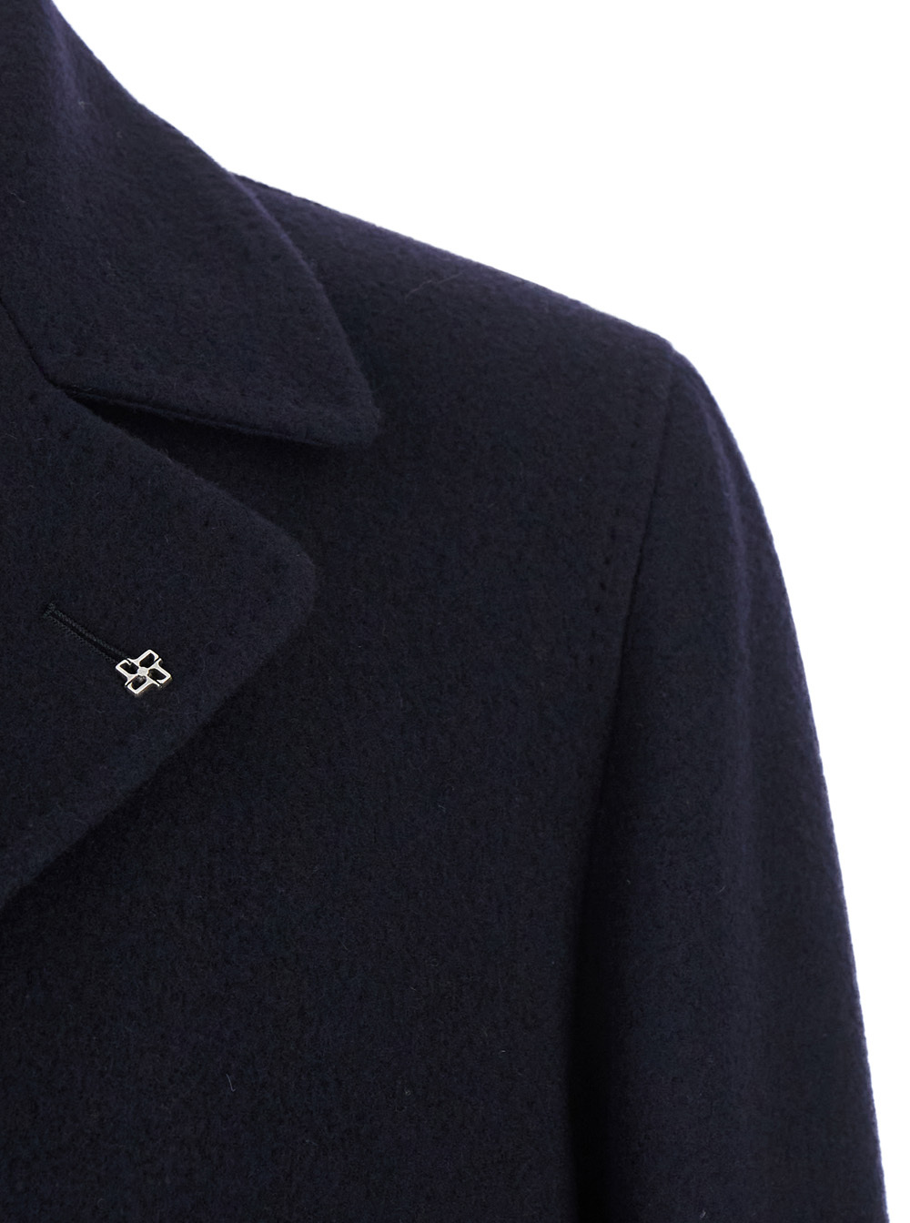 Tagliatore 'arden' Blue Long Double-breasted Coat In Black