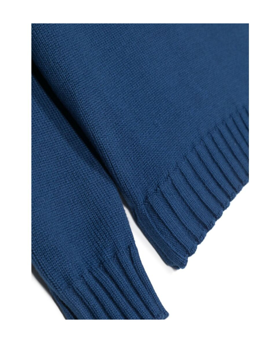 Stone Island Compass-logo Cotton-blend Jumper In Blue
