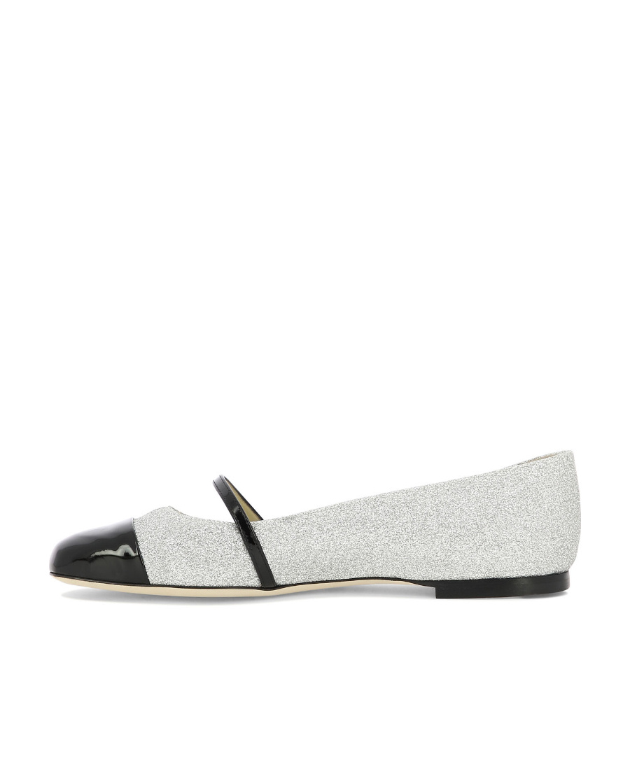 Jimmy Choo Elisa Leather Ballerina Shoes In White