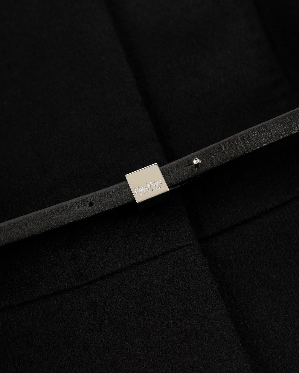 Max Mara Belt Coat In Black