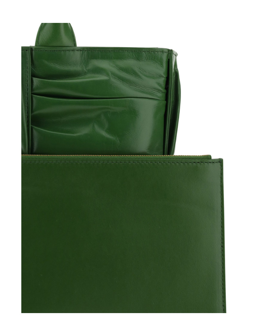 Bottega Veneta Small Arco Intreccio Plisse Tote Bag In Green