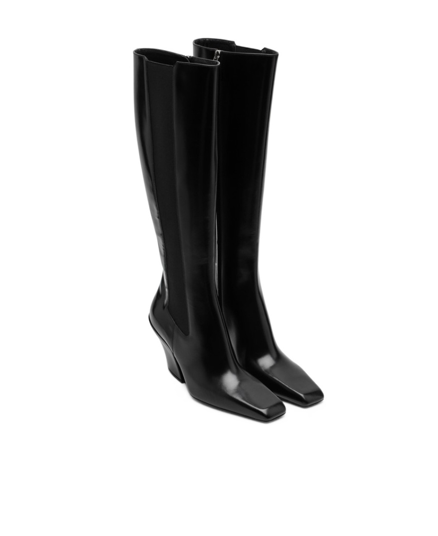 Prada Women's Leather Boots In Black