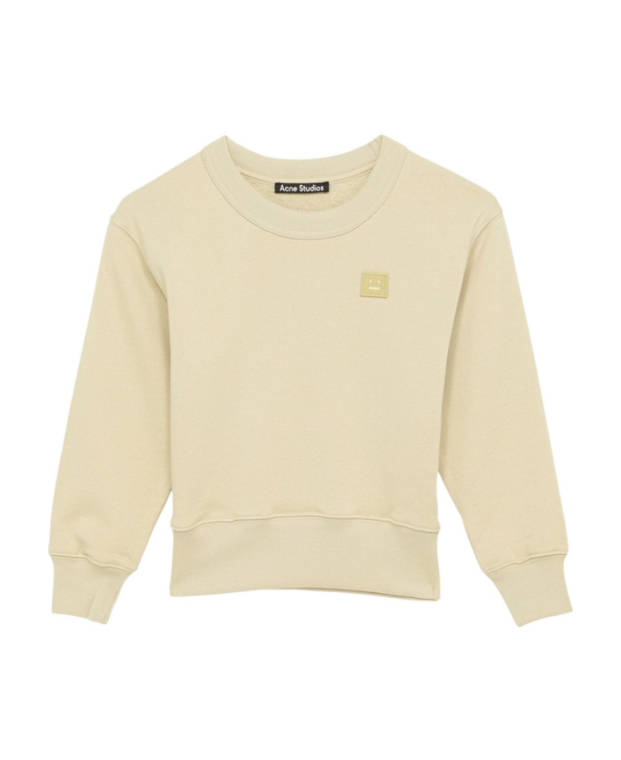Acne Studios Logo-patch Cotton Sweatshirt In Nude