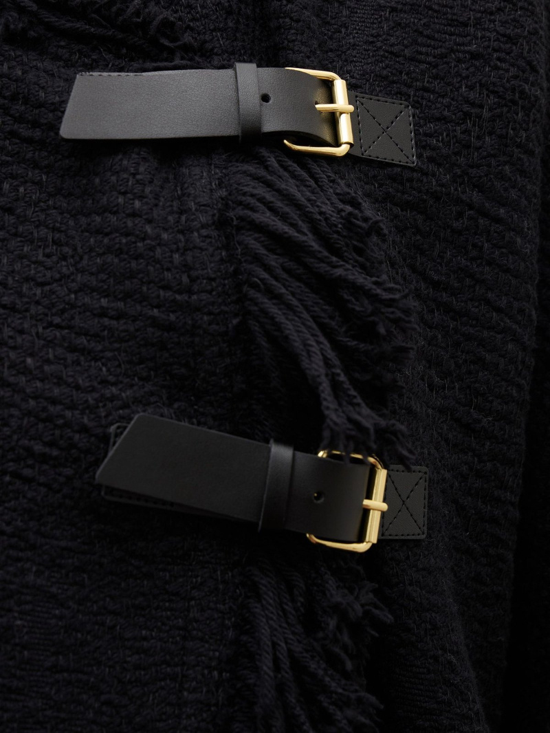 Isabel Marant Fringed Buckled Sleeveless Jacket In Black