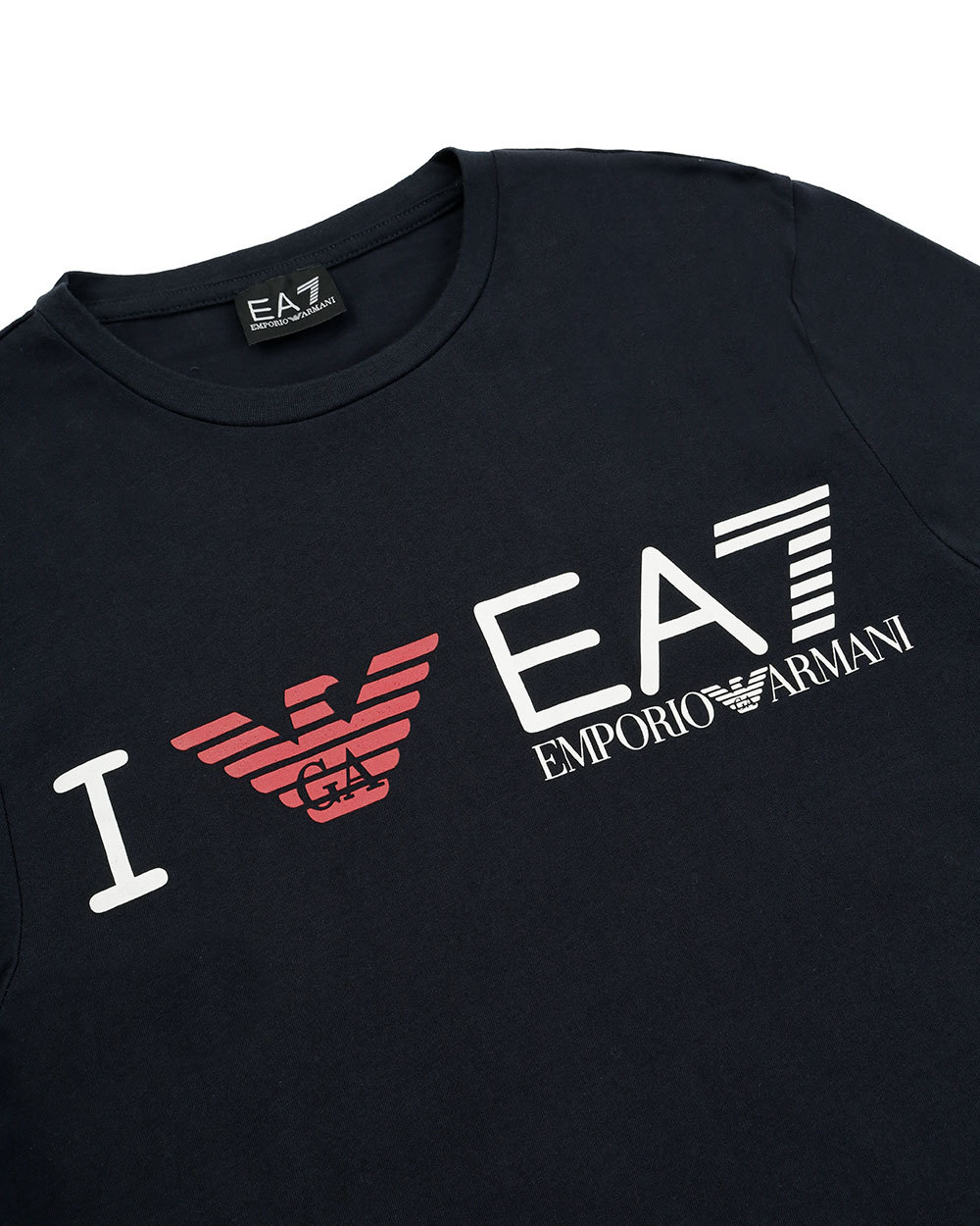 Ea7 Logo T-shirt With Round Neck In Black