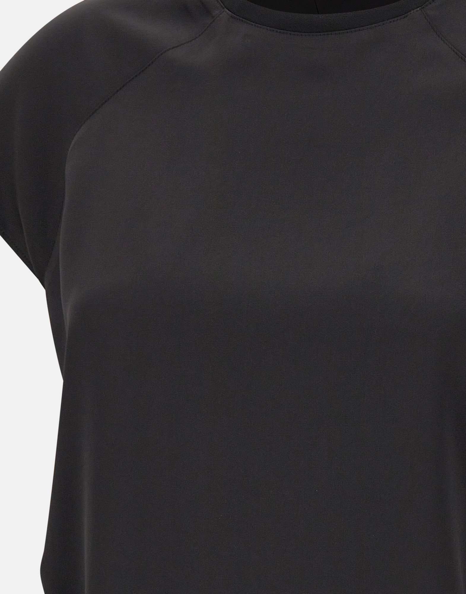 Liu •jo Satin Short-sleeve Top In Black
