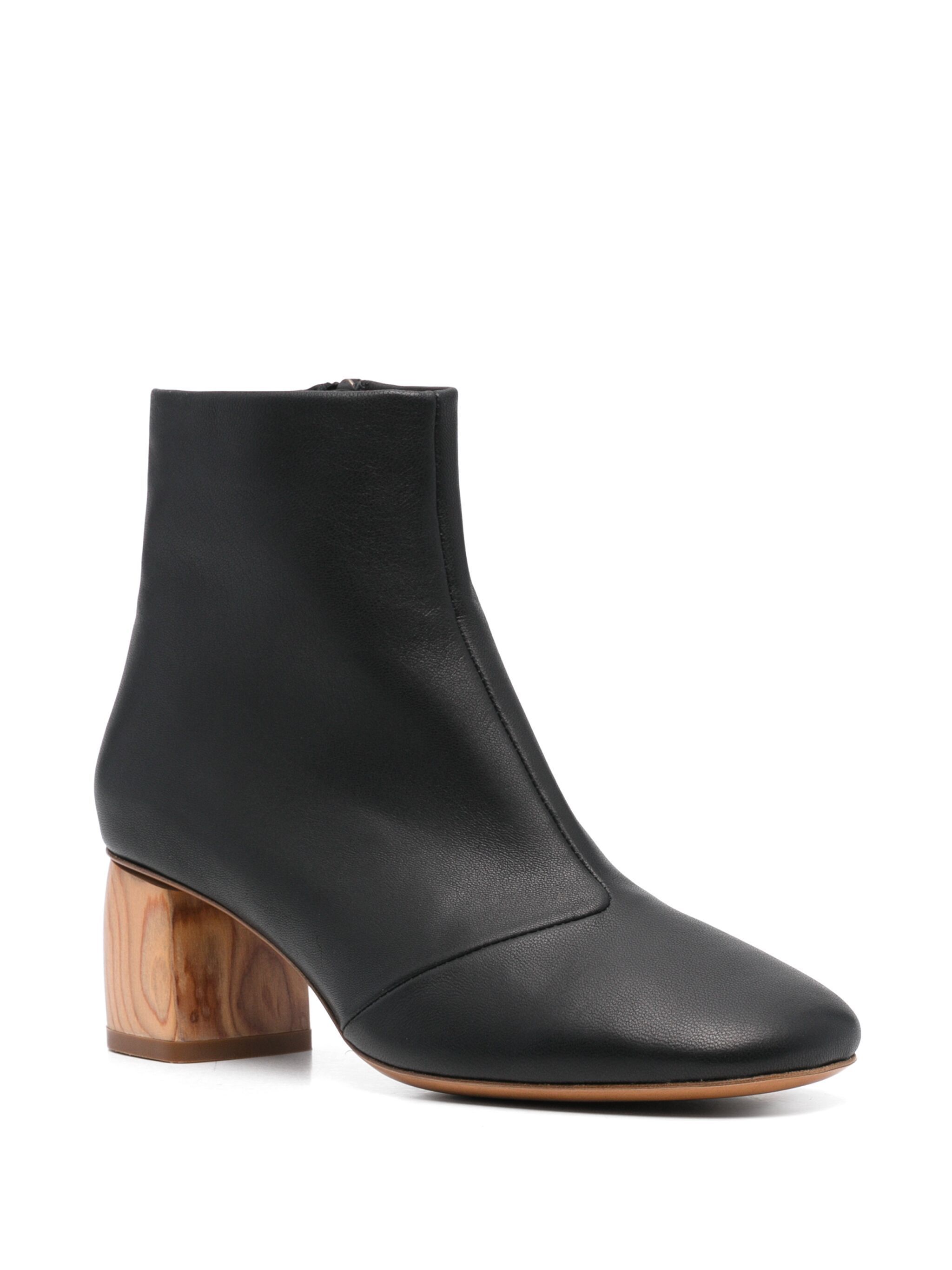 Shop Forte Forte Leather Ankle Boots In Black