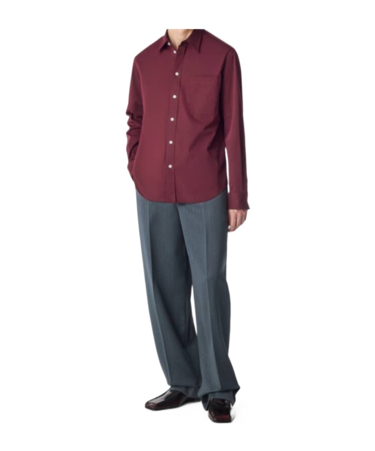 Bottega Veneta Chemise En Coton Et Soie In Black Cherry