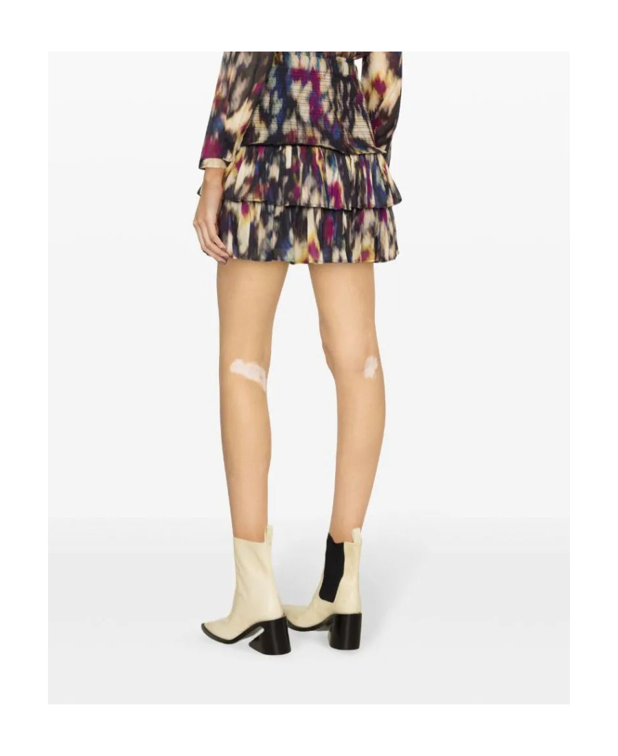 Isabel Marant Étoile Naomi Printed Cotton Miniskirt In Black