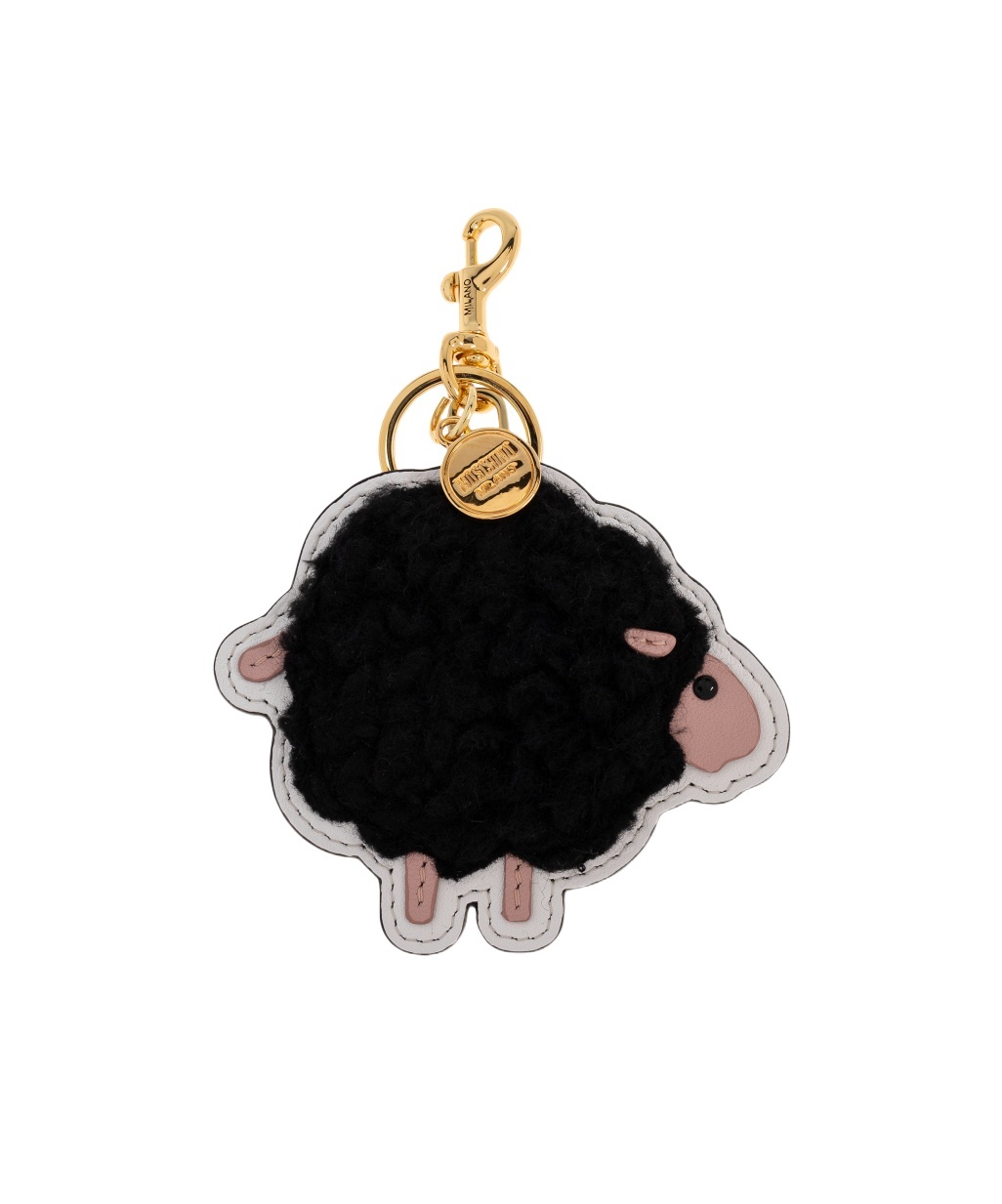 Moschino Sheep Charm Keyring In Black