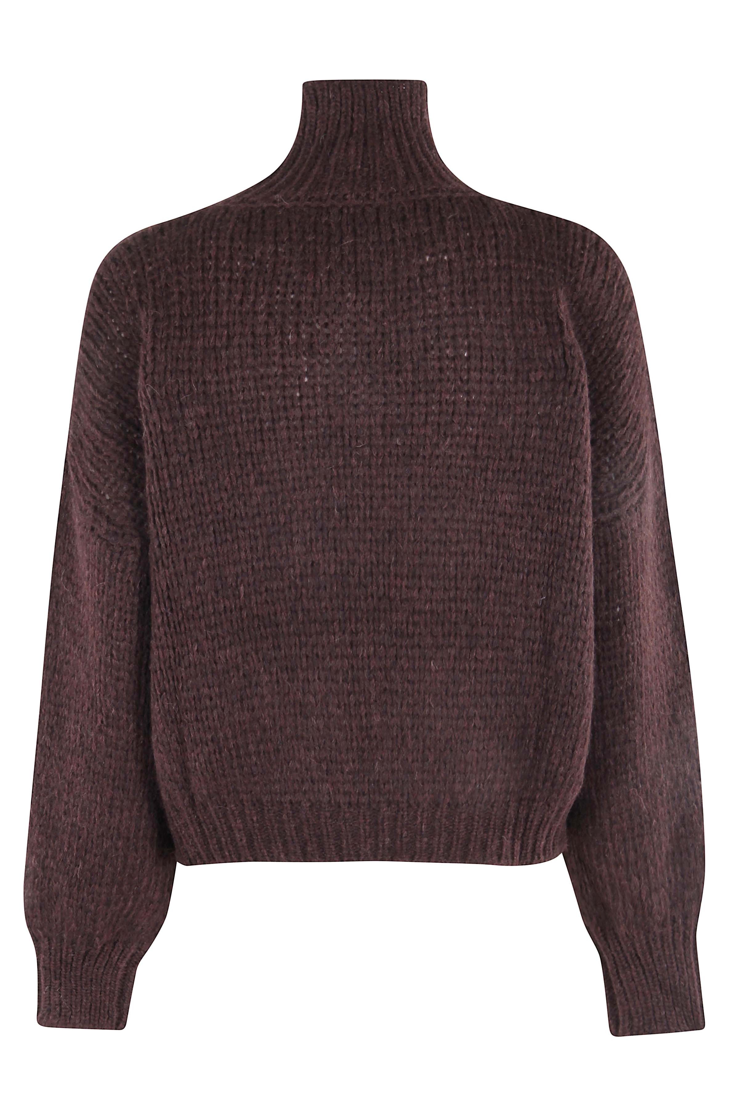 Roberto Collina Turtleneck Long-sleeved Sweater In Purple