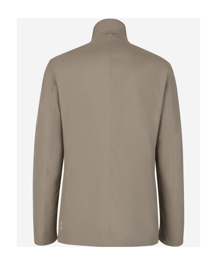 Herno High-neck Buttoned Padded Jacket In Gray