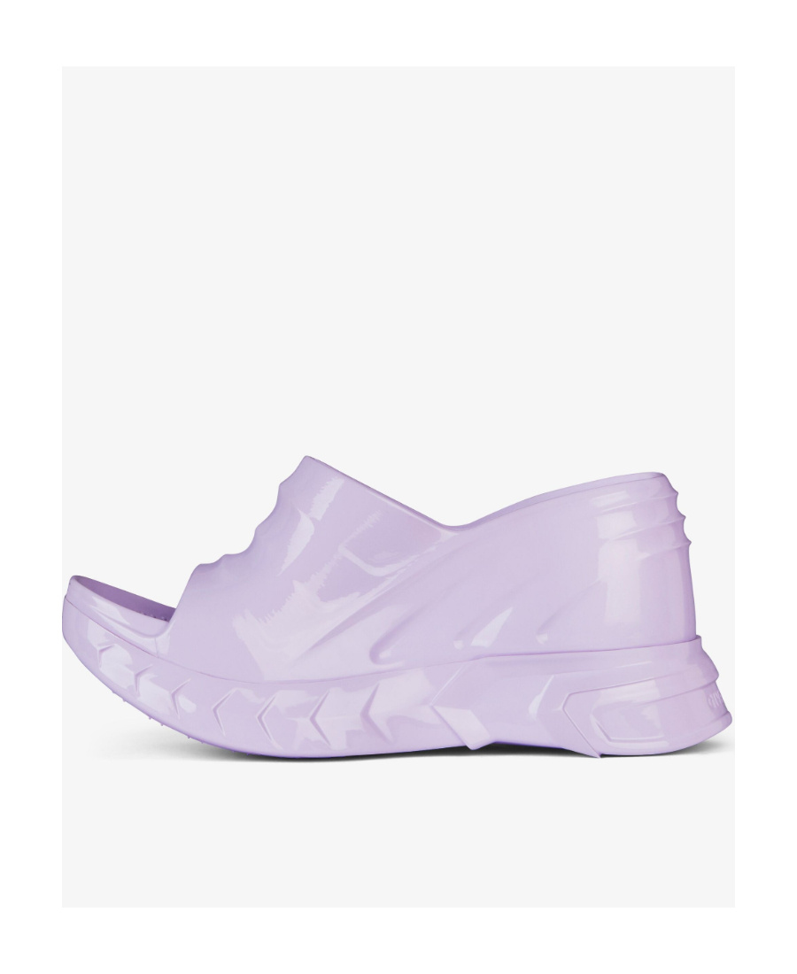 Givenchy Logo Round Head Slope Heel Sandals In Lilac