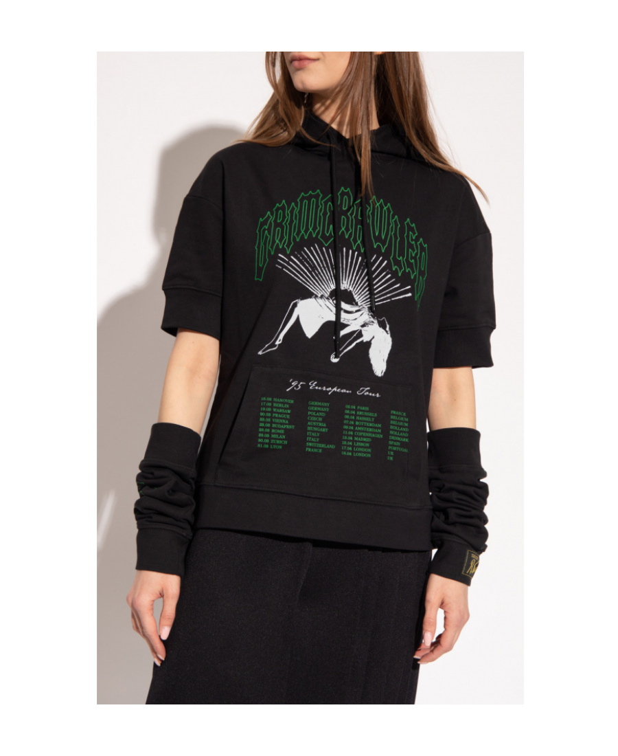 Shop Raf Simons Grimrawler-print Hoodie In Black