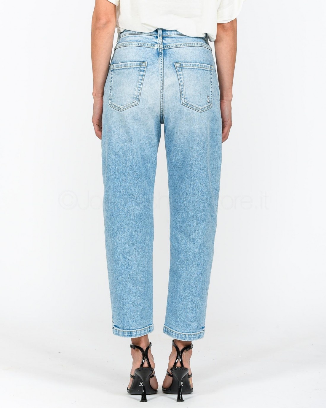 Icons Faded Zipper Denim Pants In Blue