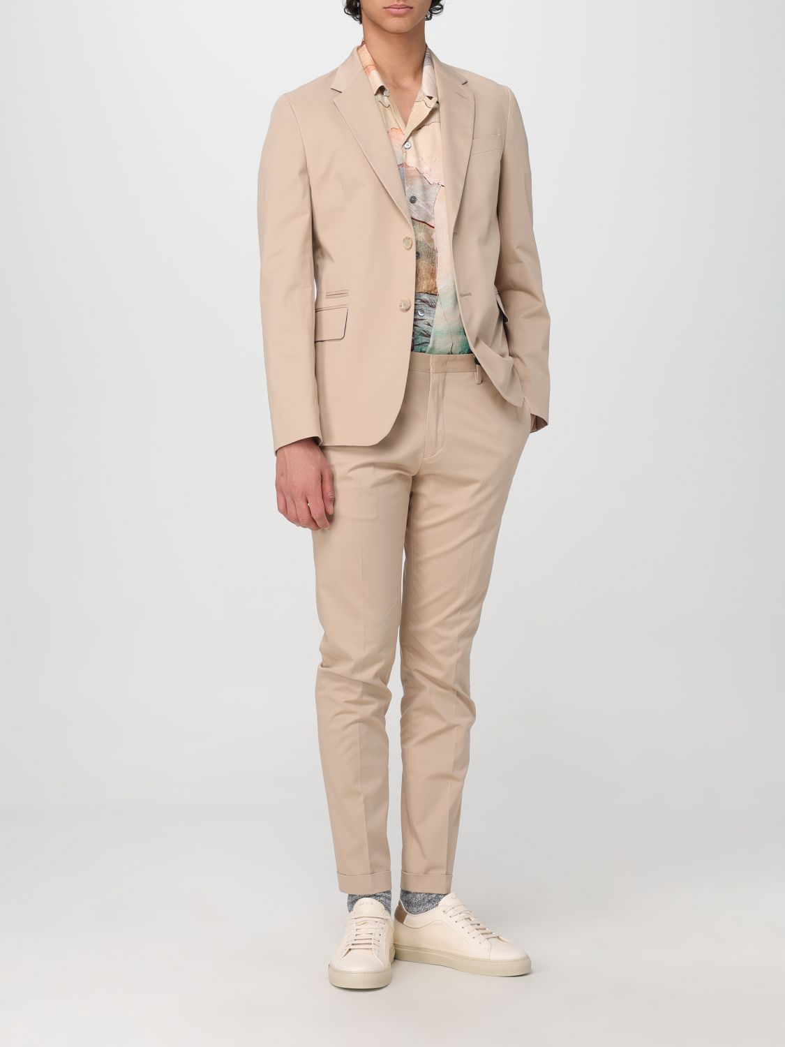 Shop Paul Smith Mid-waisted Tailored Trousers In Nude