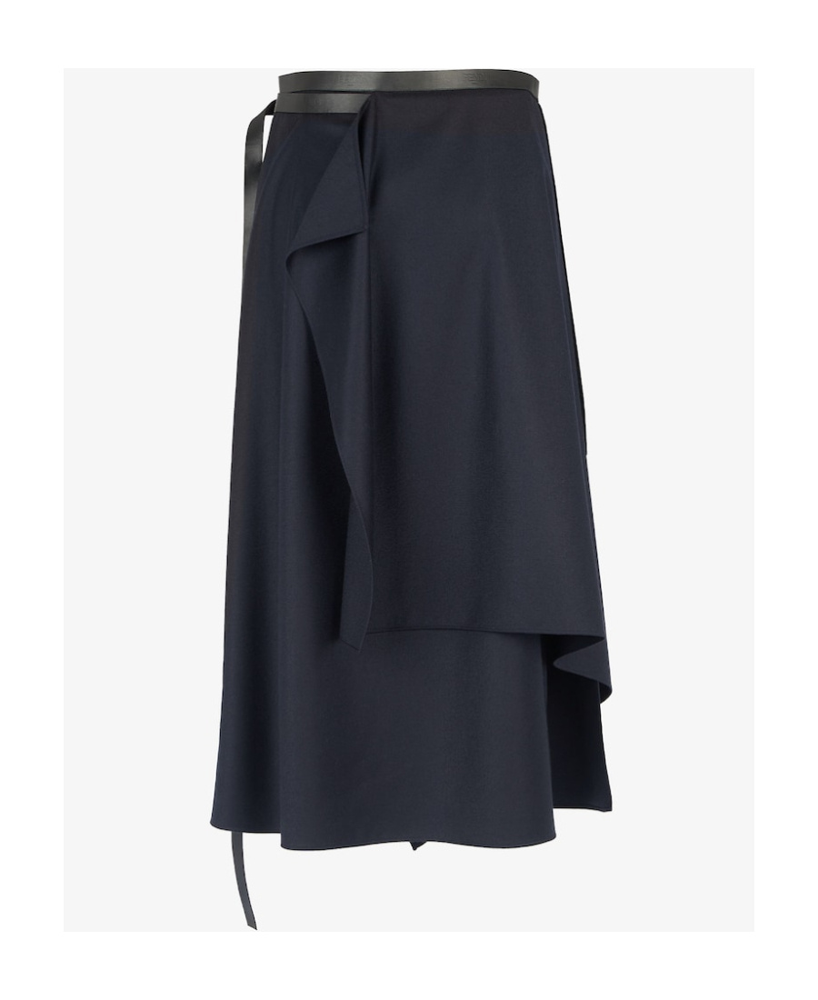 Fendi Blue Wool Skirt In Blue
