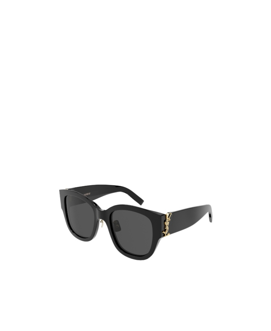 Saint Laurent Logo-plaque Detail Sunglasses In Black