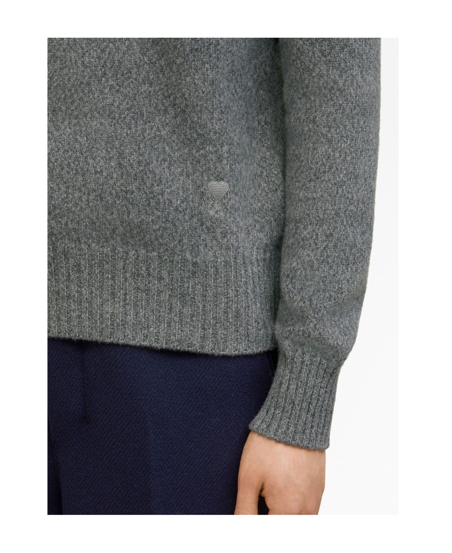 Ami Alexandre Mattiussi Cashmere-blend Crew-neck Jumper In Gray