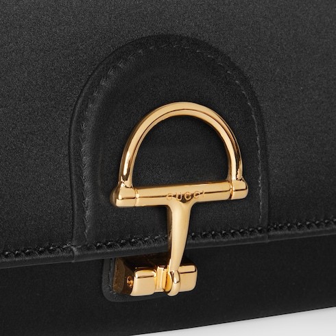 Gucci 73 Half-horsebit Chain-strap Clutch Bag In Black