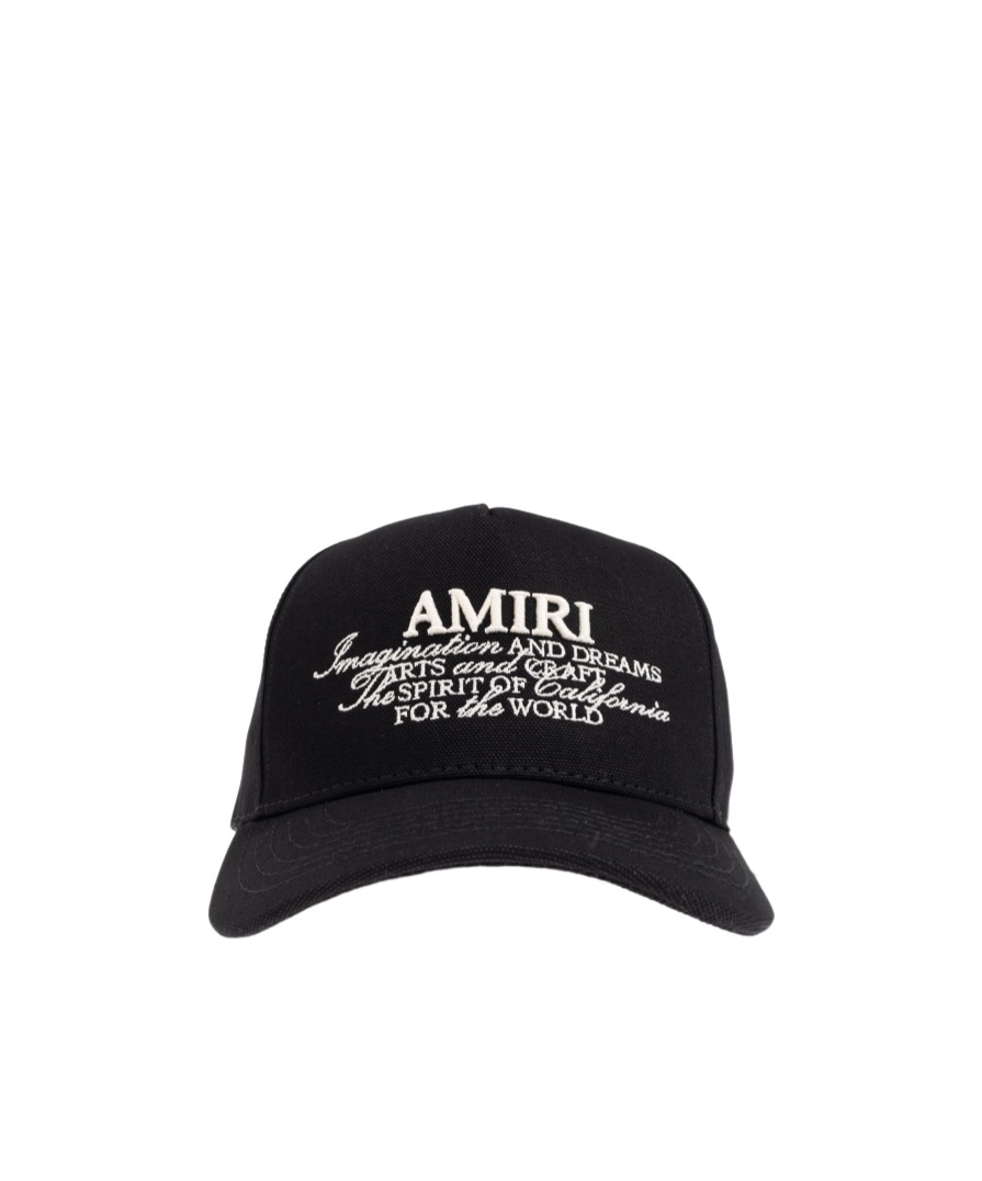Amiri Spirit Black Baseball Cap With Logo Embroidery On The Front In Cotton Man