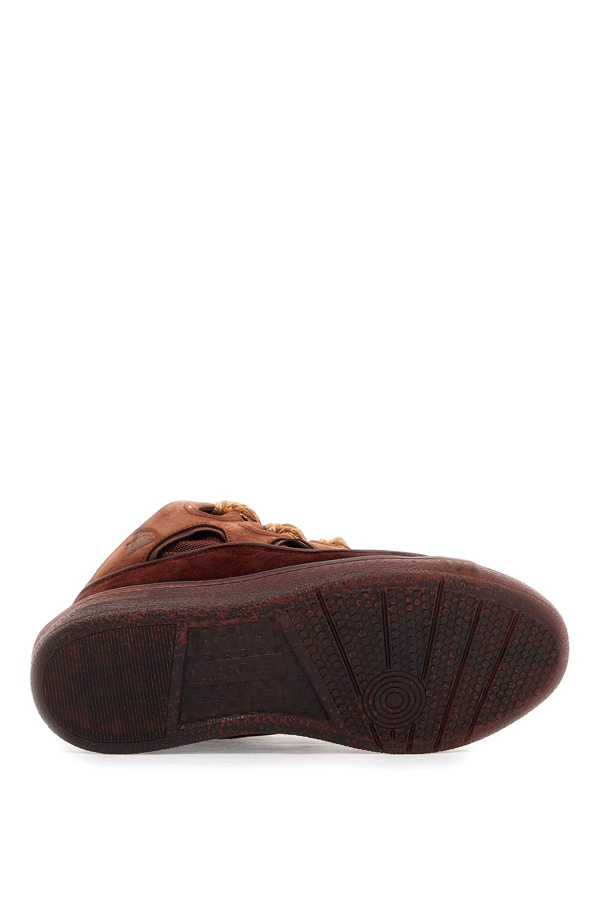 Shop Lanvin Curb Lace-up Sneakers In Brown