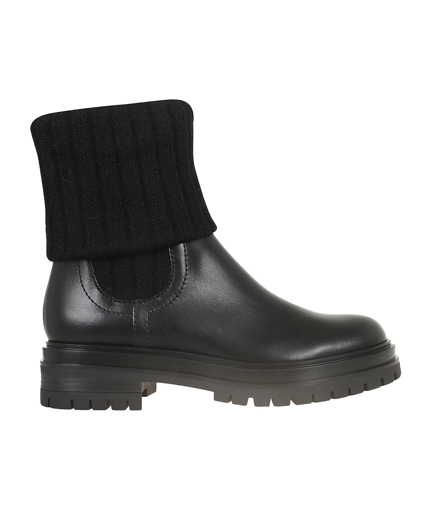 Shop Gianvito Rossi Tenney Folded Edge Ankle Boots In Black